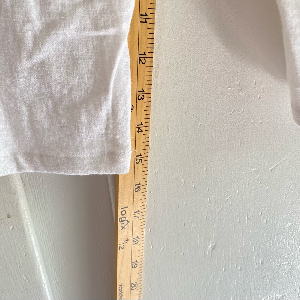Wide Leg Italian Linen Cropped Ribbed Asymmetrical Side Cinch Balloon M - Picture 7 of 7